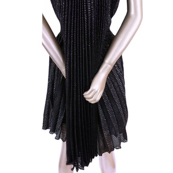 NWT Maria Lucia Hohan Limited Series Knife Pleated Metallic Party Dress - Picture 10 of 16